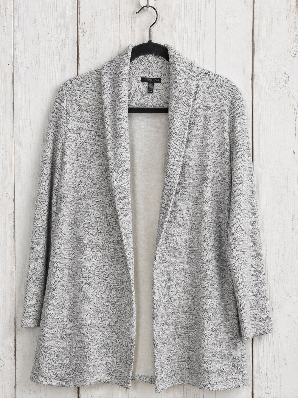 Eileen Fisher Speckled Grey Organic Cotton Blend Cardigan Blazer – Size PS - Picture 2 of 10